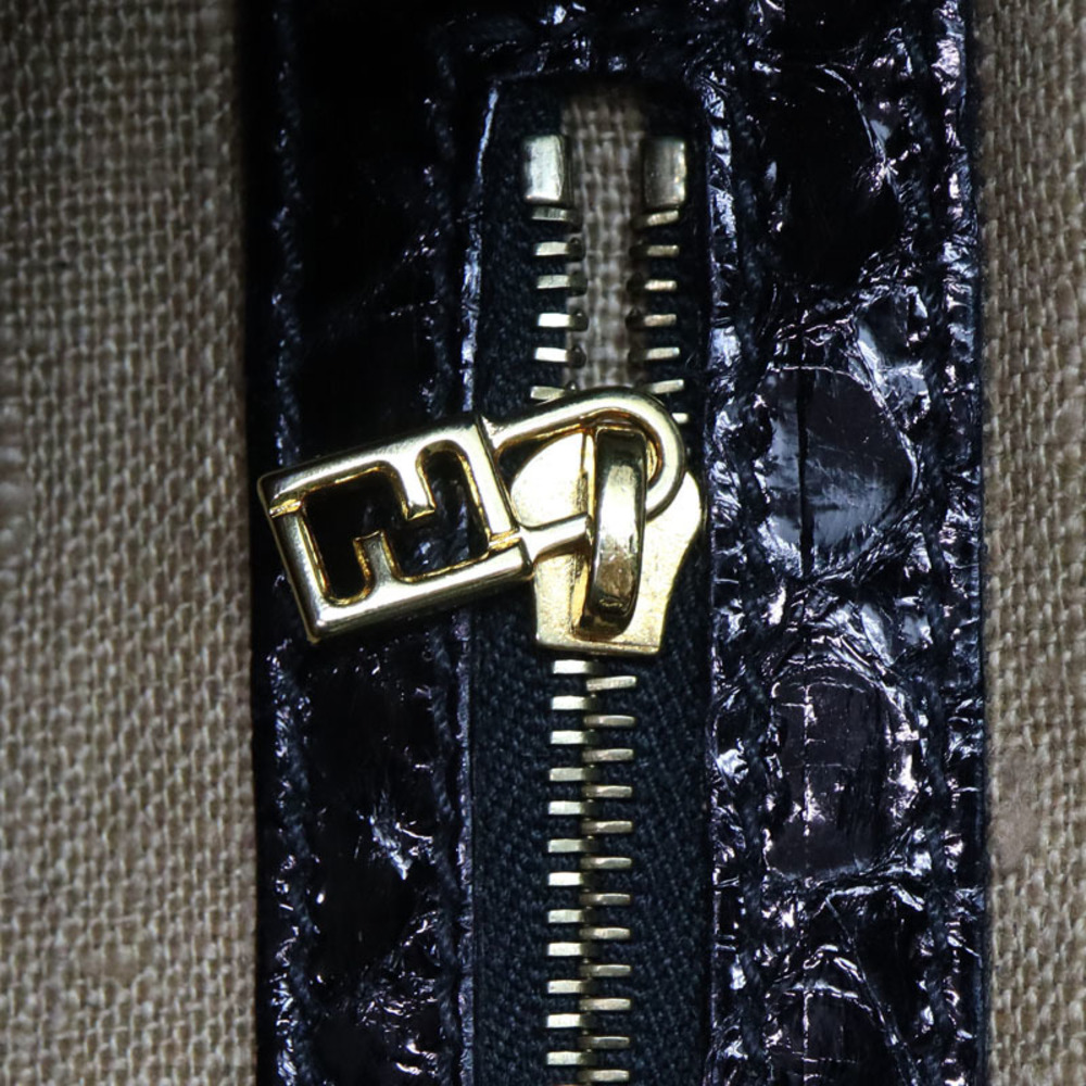 Fendi Mamma Bucket Beads Python Shoulder Bag Black - image 8